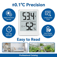 Termometer Digital Presisi Tinggi Higrometer Layar Besar Monitor Suhu dan Kelembapan Dalam Ruangan Sensor Perekam Maks/Min