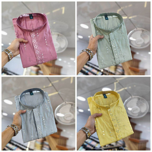 Kurta Tradicional de Moda para Hombre, con Pedrería y Piel Sintética, Largo hasta la Rodilla, para Bodas y Fiestas, con Conjunto de Pijama Blanco - Product Image 4