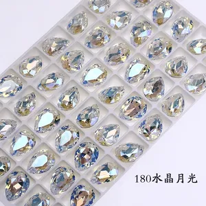 Giọt Nước Mắt thạch chỉ trở lại K9 pha lê Fancy đá bán buôn Rhinestone hạt đối với trang sức Nail Art phụ kiện