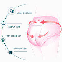 Culottes absorbantes jetables pour femmes, serviettes hygiéniques menstruelles, culottes de règles
