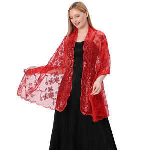 Nuovi scialli <span class=keywords><strong>da</strong></span> sposa <span class=keywords><strong>da</strong></span> donna eleganti abiti <span class=keywords><strong>da</strong></span> <span class=keywords><strong>sera</strong></span> con motivo a fiori foulard copricapo <span class=keywords><strong>da</strong></span> spiaggia sciarpe caftano <span class=keywords><strong>da</strong></span> 190*60CM con paillettes - Product Image 3