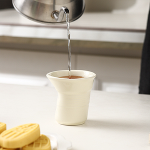 Nouveautés 2026 : Tasses à café, cappuccino, dessert et cupcakes en céramique colorée froissée - Product Image 3