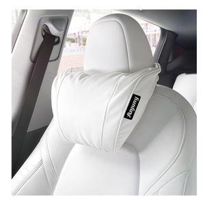 Anjuny PU cuero coche cuello soporte almohada-PP algodón, alivio de la fatiga del cuello | Cojín reposacabezas para asientos de coche - Product Image 2
