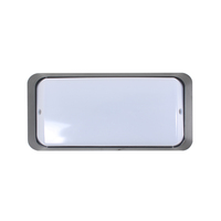 PDLUX PD-LED2045 Lampe de plafond LED moderne à détecteur de mouvement micro-ondes IP65, design spatial, en plastique, LED PC ronde, 24 12W Max.