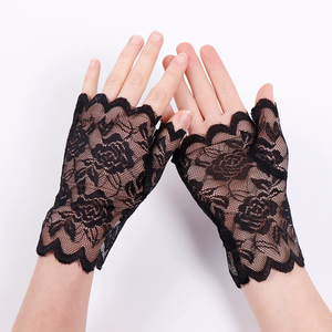 Classique noir et blanc Sexy femmes dentelle <span class=keywords><strong>gants</strong></span> sans doigts <span class=keywords><strong>gants</strong></span> de bal de mariée pour accessoires de déguisement de fête de <span class=keywords><strong>mariage</strong></span> - Product Image 1