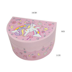 YIYU OEM ODM Scatola Portagioie Musicale per Bambini con Ballerina Rotante - Scatola Portagioie a Mezzaluna Rosa per Regalo di Compleanno per Ragazze - Product Image 4