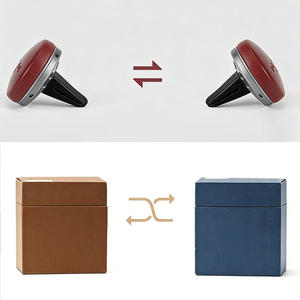 Diffuseur de parfum pour grille d'aération de <span class=keywords><strong>voiture</strong></span> avec logo personnalisé, feuille de parfum, coffret cadeau de luxe léger en cuir d'agneau et métal, polyvalent - Product Image 5