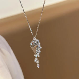 Collier en argent 925 sterling joyas de plata de ley 925 cadena de moissanita 925 bijoux en argent collier infinity 20 pouces - Product Image 1