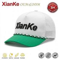 Casquette de golf X&K personnalisée en gros, style trucker, 5 panneaux, perforée au laser, haute performance, imperméable, rétro, snapback, mode hip-hop