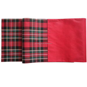 High Quality Christmas Holiday <strong>Red</strong> Classical Plaid Table <strong>Runner</strong> Printed Woven Top Tabletop Decoration - Product Image 3