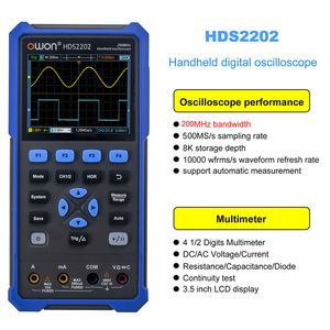 เครื่องมือวัดมัลติมิเตอร์ดิจิตอล OWON HDS2202 แบนด์วิดท์ 200MHz อัตราการสุ่มตัวอย่าง 1GSa/s ออสซิลโลสโคปแบบอนาล็อก 2 in 1 พร้อมมัลติมิเตอร์ HDS2202 - Product Image 2