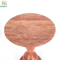 Meubles de décoration de salon canapé moderne Table d'appoint Table d'appoint travertin rouge petite Table basse pour salon