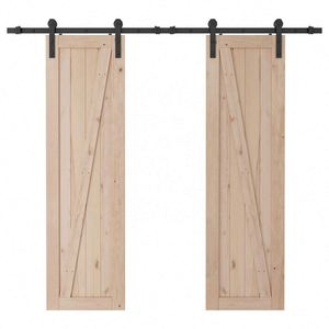 WEKIS Nuevo Kit de Herrajes para Puertas Correderas de Granero, Estilo Rústico Moderno, para Puertas de Lamas de Madera, Interiores/Garajes, Madera Maciza, Fibra de Vidrio, Apartamentos - Product Image 6