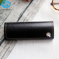 Étui à lunettes de luxe portable en cuir PU fait main, rigide, en métal, motif dessin animé pour enfants