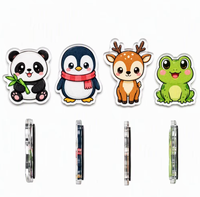 Aimant de réfrigérateur personnalisé en acrylique, 3 mm d'épaisseur, motif chiot mignon, découpé, support magnétique noir, vente en gros, cadeau