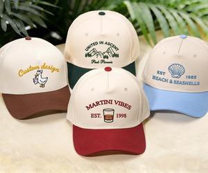 Gorra de Lona Dobby Estilo Dad Hat, Bicolor, con Logotipo Bordado, 5 Paneles, Ajustable, Transpirable, Impermeable, Deportiva, Unisex, Retro, Vintage - Product Image 6