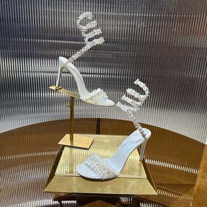 Zapatos de tacón alto de aguja con punta fina y una sola tira, de alta calidad, para novias, damas de honor, moda formal, tendencia de verano, con diseño floral grande y pequeño - Product Image 1