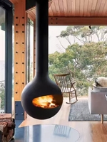 Chimenea Ecológica para Villa, Electrónica, de Carbón/Atomización/Etanol/Leña, Moderna para Hotel, Colgante de 600/700 mm