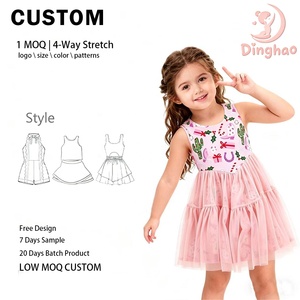 DH ODM Robe active <span class=keywords><strong>pour</strong></span> filles style Cowgirl Western, imprimé cactus, justaucorps rose quartz, tenue de jeu esthétique du désert <span class=keywords><strong>pour</strong></span> tout-petits - Product Image 1