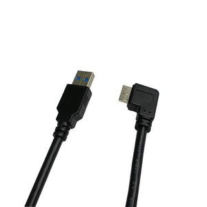 Cable de datos USB 3,0 A macho a micro USB en forma de U, cable de cobre negro, carga rápida para teléfono móvil, disco duro externo - Product Image 4