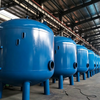 Réservoir de filtration d'eau en acier au carbone personnalisé, équipement de filtration au sable pour applications commerciales et industrielles