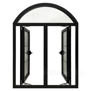 Nhôm Màu Đen Pháp Top Arch <span class=keywords><strong>Window</strong></span> Đôi Tráng Men <span class=keywords><strong>Grill</strong></span> Thiết Kế - Product Image 2
