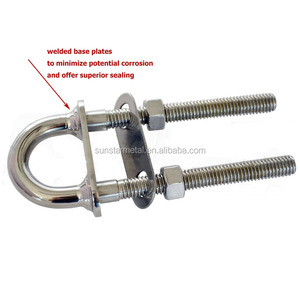 Nouveau boulon en U en acier inoxydable 316 poli avec plaque soudée pour le poupe et l'œil de proa de bateau, quincaillerie marine - Product Image 5