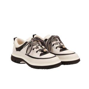 รองเท้าผ้าใบลำลองแบบผูกเชือก รุ่นคลาสสิคสีสันตัดกัน ลายแพนด้า สำหรับต้นฤดูใบไม้ผลิปี 2026  หนังแท้แบบเย็บลาย - Product Image 5