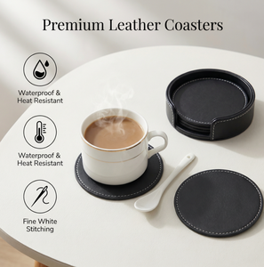 Beverage Tea <strong>Coaster</strong> <strong>Table</strong> Black Round Square Custom Shape Personalized <strong>Coaster</strong> Add Your Design Leather <strong>coaster</strong> - Product Image 6