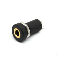 Jack Audio Mono 3.5mm 2Pin Soket Audio 2 Kutub Hitam Panel Mount Berlapis Emas Dengan Mur Soket Headphone PJ-392A PJ392A