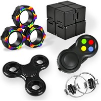 Lot de 5 jouets sensoriels anti-stress en forme de cube carré pour l'anxiété, l'autisme, le TDAH, pour enfants, adolescents et adultes, cadeaux de Pâques, jouets TDAH