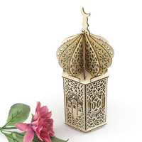 Vente en gros de lumières LED d'extérieur en bois pour l'Aïd Mubarak Ramadan Kareem, lumières LED pour le Ramadan, décorations pour la maison