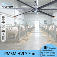 Ventilateur de plafond agricole HVLS à moteur à aimant permanent, ventilation à très grande couverture pour écuries de chevaux et fermes bovines