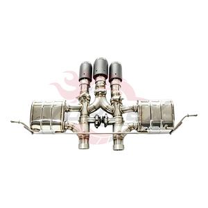 Système Valvetronic Vortex Precision SS304 pour Porsche Cayenne Coupé avec trois sorties intermédiaires et embouts de silencieux en carbone - Product Image 4