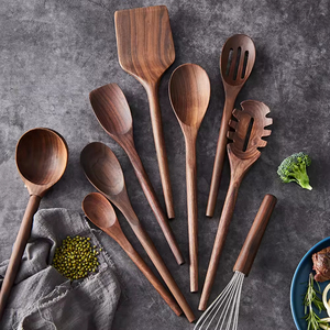 Ustensiles de cuisine en bois de noyer noir antiadhésifs personnalisés avec logo, vente en gros Natural House - Product Image 5