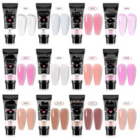 Gel UV Acrylique Dur Rose 15ml 30ml pour Extension d'Ongles, Gel de Camouflage Semi-Permanent Poly Nail Nude Transparent pour Marque Privée