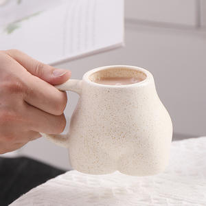 Offres Spéciales amusant bout à bout tasse en céramique Simple mignon personnalité tasse à café petit déjeuner lait eau tasse - Product Image 3