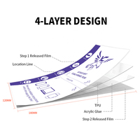 Bleu 3D étui transparent étanche Iphone 85% protecteur d'écran découpeuse TPU lentille de caméra Film léger feuille d'écran de téléphone portable