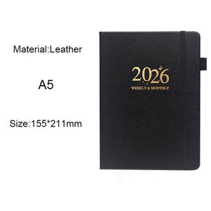 Cross-border 2026 A5 Leather Weekly Planner Thread Sewing Bound 72 Sheets Strap Design Notebook & <b>Calendar</b> - Product Image 5