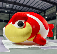 Modèle gonflable de poisson rouge de dessin animé gonflable d'animal de modèle gonflable de poisson rouge pour la décoration ou la publicité ou les événements