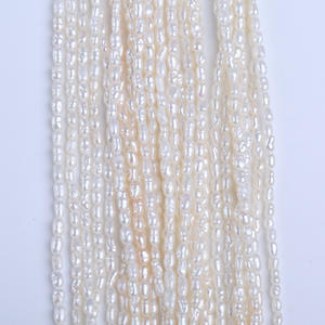 Promotion de colliers semi-finis en perles de culture d'eau douce Keshi blanches naturelles de Zhuji, 2-2,5 mm, pour la vente en gros de perles en vrac par Xiaomi - Product Image 2