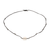 Collar de Conchas Naturales Hecho a Mano, Estilo Boho, Minimalista, con Diseño de Capas y Cuentas, Gargantilla de Conchas Marinas