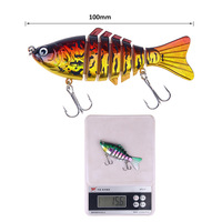 Leurres de pêche articulés multi-sections, leurres de simulation coulants 15,6g/10cm, leurres durs à 7 sections pour le bar