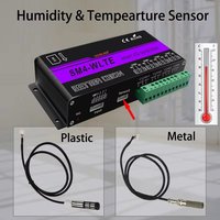 Módulo de Relé Industrial 4G LTE GSM de 4 Canales, Control Remoto a través de SMS, Aplicación y Web con Monitor de Temperatura y Humedad Opcional