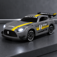 Voiture de course télécommandée RC miniature en alliage à l'échelle 1:64 avec éclairage, double vitesse, portée de 30 m, rechargeable, télécommande 2,4 G