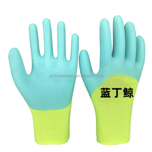 Gants en <span class=keywords><strong>latex</strong></span> de calibre 13, <span class=keywords><strong>double</strong></span> revêtement sur les doigts, gants de sécurité antidérapants, durables, respirants, pour travaux de construction, doux et confortables - Product Image 3