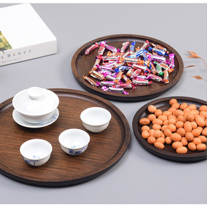 Plateau de service en bois massif de bambou, style japonais, rond ou carré, pour thé, fruits, pain, dîner, dessert, usage domestique ou hôtelier - Product Image 4