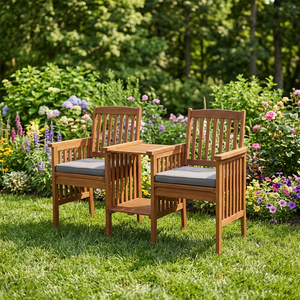 Contemporary Solid Pine Wood Chaise Lounge <b>Bench</b> <b>Outdoor</b> Water-Resistant <b>Cushions</b> Bedroom Courtyard Farmhouse Park Villa-Jack - Product Image 5