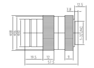 Objectif CCTV manuel à iris variable 1.6 <span class=keywords><strong>F1</strong></span> 5-50 mm 58 degrés d'angle de vue Monture CS pour caméras 1/2.8 Musi CS-XG550IR - Product Image 6