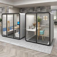 Cabine de maison de travail mobile de réunion intérieure en acier léger en aluminium insonorisé dosettes de bureau à domicile portables au design moderne